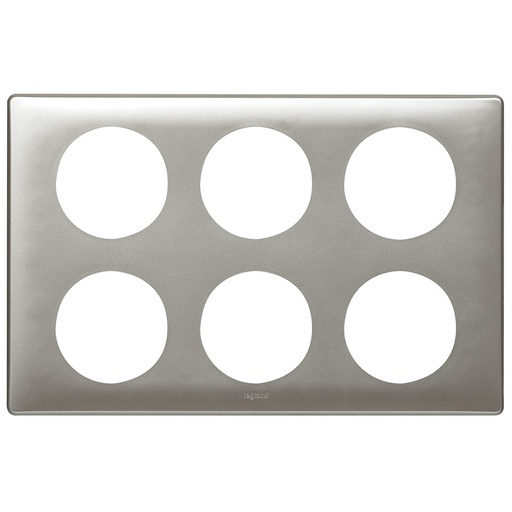 [PTG013.01502] Legrand 068969, Placă Céliane, Metal, 2 pentru 3 Module, Titan