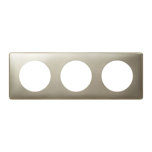 [PTG013.01503] LEGRAND 068903, Céliane Plate, Metal, 3 Modules, Titanium