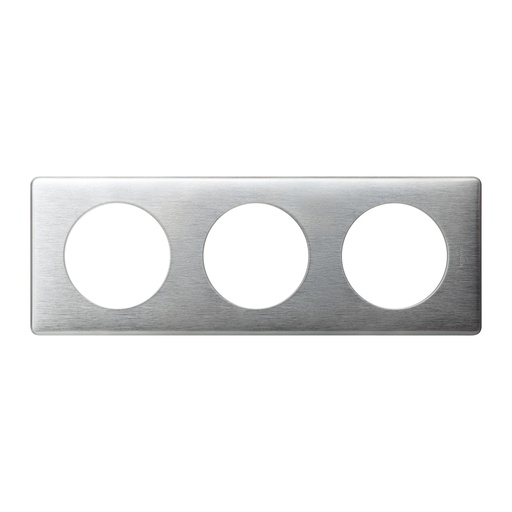 [PTG013.01505] LEGRAND 068923, Céliane Plate, Metal, 3 Modules, Aluminum
