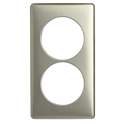 [PTG013.01515] LEGRAND 068908, Céliane Plate, Metal, 2 Modules, for Renovation, Titanium