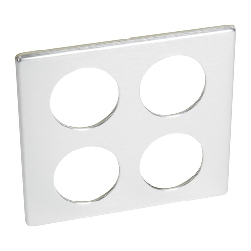 [PTG013.01524] LEGRAND 068963, Céliane Plate, Metal, 2 Outlets for Renovation, Aluminum