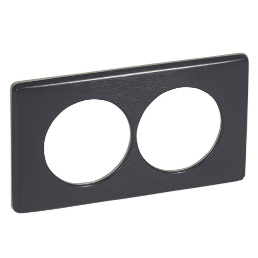 [PTG013.01551] Legrand 068988, Placă Céliane, Metal, 2 Module, pentru Renovare, Carbon