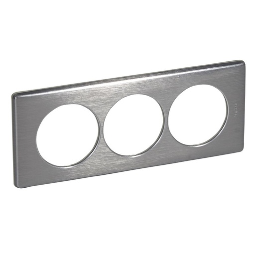 [PTG013.01557] LEGRAND 068979, Céliane Plate, Metal, 3 Modules, for Renovation, Tungsten