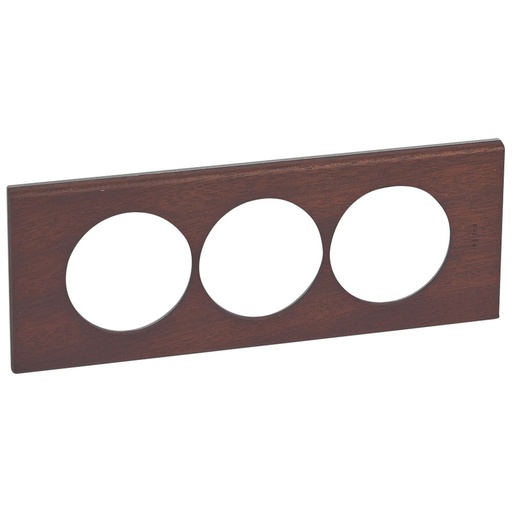 [PTG013.01575] LEGRAND 069229, Céliane Plate, Materials, 3 Modules, for Renovation, Mahogany