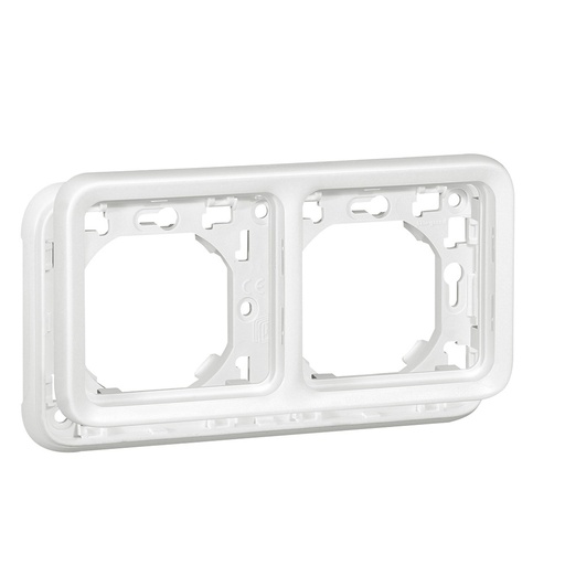 [PTG013.01586] LEGRAND 070794, Plexo IP 55 Flush, Mounted Support Frame, 2 Devices, Antimicrobial White, Horizontal Mounting