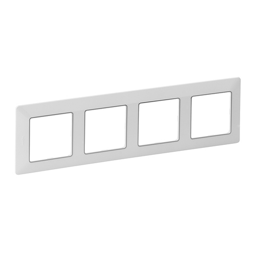 [PTG013.01729] Legrand 754034, Ramă Valena Life, 4 Module, Alb/Inserție Crom