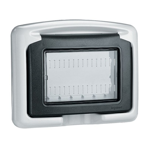 [PTG013.01862] Legrand 680633, Adaptor Plexo 55, pentru Mosaic/Vela 3 Module, IP 55, cu Garnitură Elastică, Gri