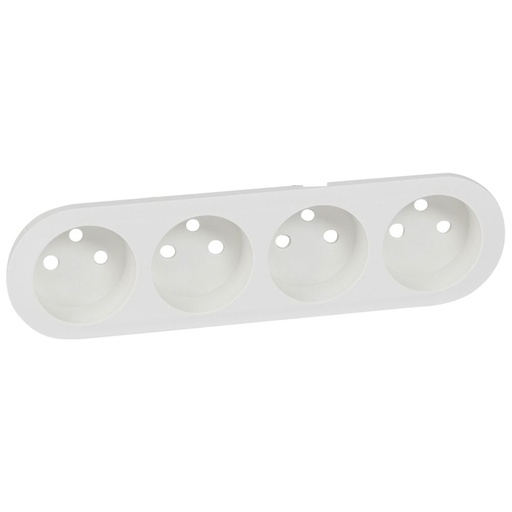 [PTG032.00080] Legrand 068125, Placă Céliane, 4 × priză compactă 2P+T pre-cablată, Alb  