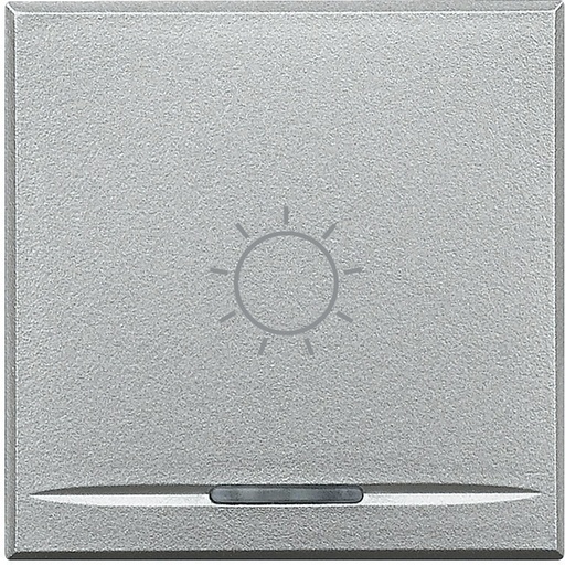 [PTG032.00140] BTicino HC4915/2BA, Axolute MyHome Bus, Capac buton apăsare, Simbol lumină, 2 module, Aluminiu  