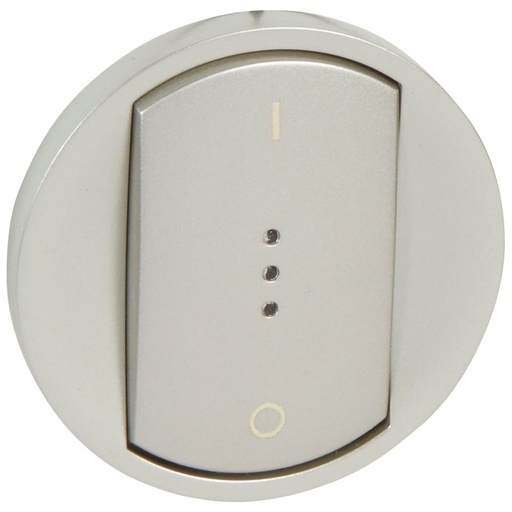 [PTG032.00345] Legrand 068323, Placă Céliane, Comutator bipolar cu indicator luminos, Cheie mare, Titan  
