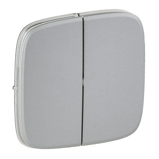 [PTG032.00409] Legrand 755027, Placă Valena Allure, Comutator dublu/Buton dublu, Aluminiu  
