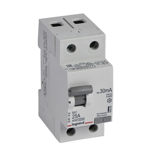 [PTG163.01270] Legrand 402036, Dispozitiv de curent rezidual (RCD) RX³, 2P, 230 V, 25 A, 30 mA, tip A