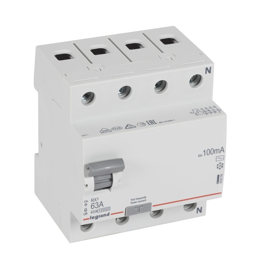 [PTG163.01278] Legrand 402068, Dispozitiv de curent rezidual (RCD) LR, 4P, 400 V, 63 A, 100 mA, tip AC