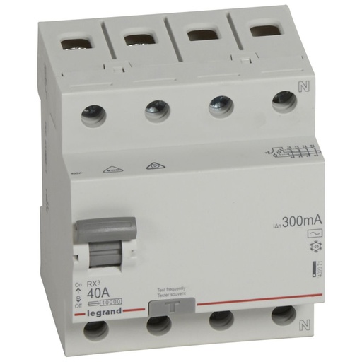 [PTG163.01280] Legrand 402071, Dispozitiv de curent rezidual (RCD) LR, 4P, 400 V, 40 A, 300 mA, tip AC