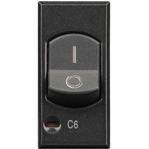 [PTG264.02234] BTICINO HS4301/6, Thermal Magnetic Circuit Breaker, 2 Poles with 1P Protected, 6A 230 Vac- Icn= 1500A 230 Vac