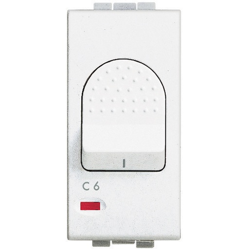 [PTG264.02240] BTICINO N4301/6, Disjunctor termomagnetic, 2 poli cu 1P protejat, 6A, 230Vac, Icn = 1500A