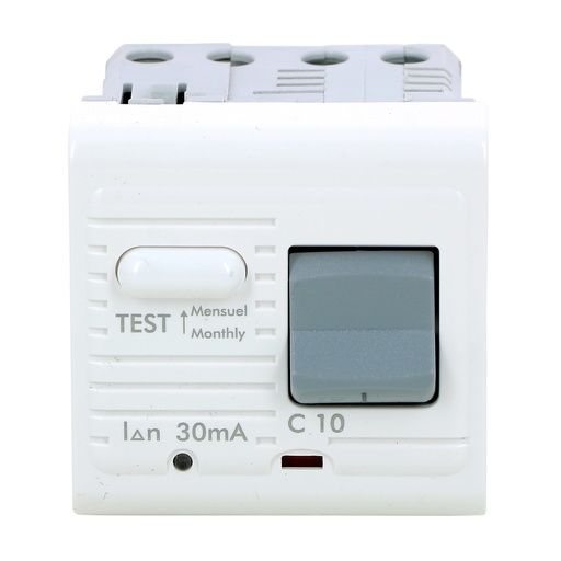 [PTG264.02265] LEGRAND 077531, Disjunctor diferențial fază + neutru 230V, 10A, 30mA, cu buton de test