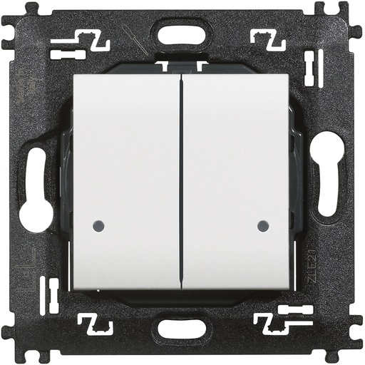 [PTG264.02294] BTICINO N4003DCW, Double Wireless Light Switch with 2 Buttons To Control 2 DiffereNT Connected Devices for Lights