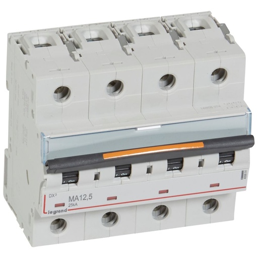 [PTG163.01805] LEGRAND 409891, MCB DX³ MA, 4P, 400 V, 12.5 A, 25 kA, Simple Magnetic, 6 Modules