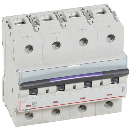 [PTG163.01925] LEGRAND 410258, Disjunctor Magnetic simplu DX³, mA, 4P, 4 A, 50 kA, Curbă MA, 6M