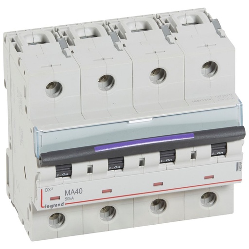 [PTG163.01931] LEGRAND 410264, MCB DX³ MA Simple Magnetic, 4P, 40 A, 50 kA, MA Curve, 6 Modules