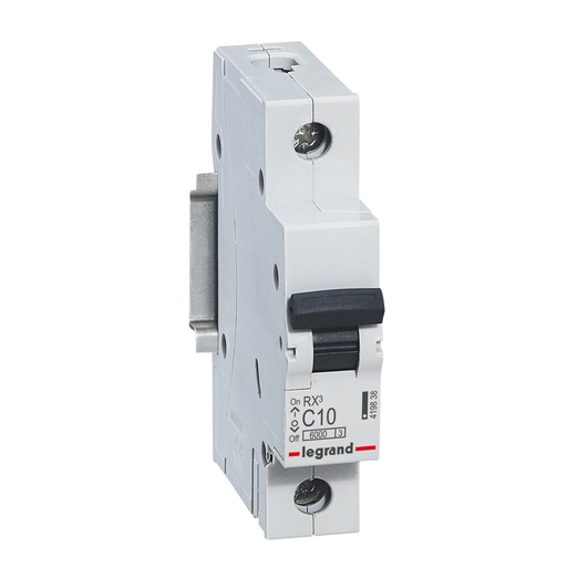 [PTG163.02001] LEGRAND 419838, MCB RX³ 6000, 1P, 230/400 V, 10 A, C Curve, Comb Busbar Compatible