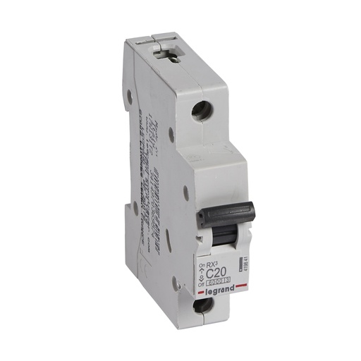 [PTG163.02003] LEGRAND 419841, MCB RX³ 6000, 1P, 230/400V, 20 A, Curbă C, Compatibil cu bare de alimentare tip pieptene