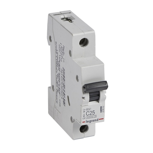 [PTG163.02004] LEGRAND 419842, MCB RX³ 6000, 1P, 230/400V, 25 A, Curbă C, Compatibil cu bare de alimentare tip pieptene
