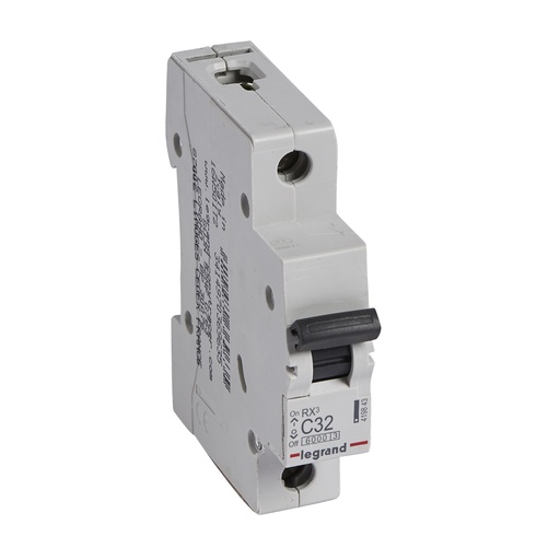 [PTG163.02005] LEGRAND 419843, MCB RX³ 6000, 1P, 230/400 V, 32 A, C Curve, Comb Busbar Compatible