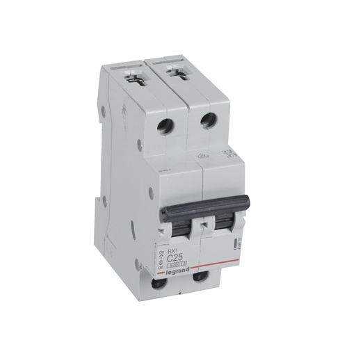 [PTG163.02013] LEGRAND 419875, MCB RX³ 6000, 2P, 230/400 V, 25 A, C Curve, Comb Busbar Compatible