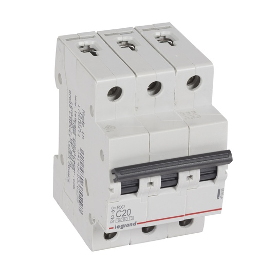 [PTG163.02021] LEGRAND 419885, MCB RX³ 6000, 3P, 400 V, 20 A, C Curve, Comb Busbar Compatible