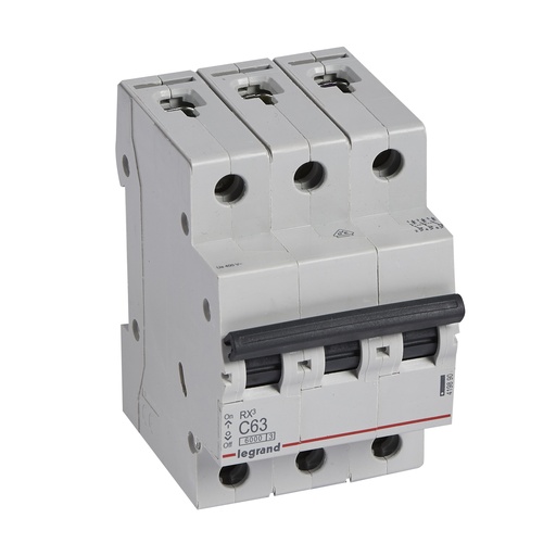[PTG163.02026] LEGRAND 419890, MCB RX³ 6000, 3P, 400 V, 63 A, C Curve, Comb Busbar Compatible