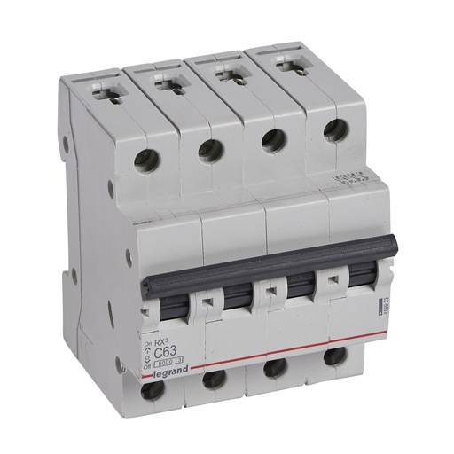 [PTG163.02035] LEGRAND 419923, MCB RX³ 6000, 4P, 400 V, 63 A, C Curve, Comb Busbar Compatible