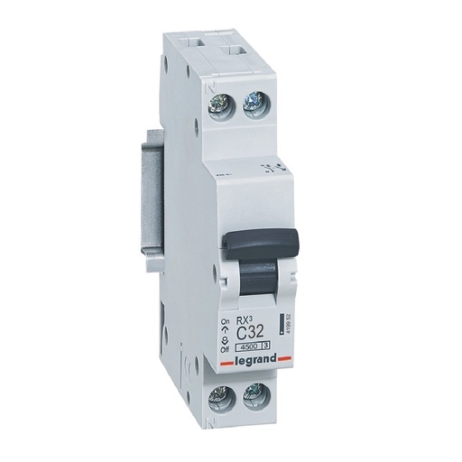 [PTG163.02041] LEGRAND 419952, MCB RX³ 4500, 1P+N, 230 V, 32 A, C Curve, Left Neutral