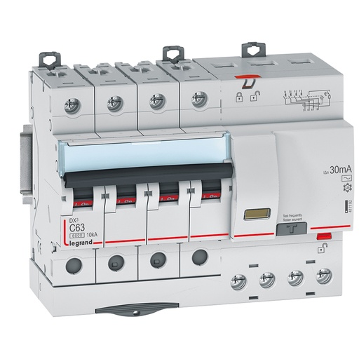 [PTG163.02096] LEGRAND 411192, RCBO, DX³ 6000 -10 kA -4P-400 V -63 A -30 mA, tip AC