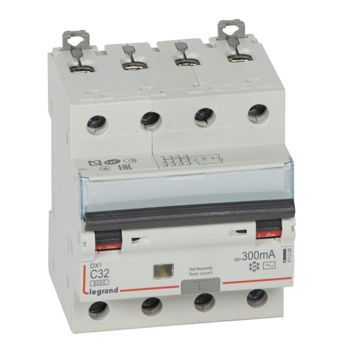 [PTG163.02107] LEGRAND 411208, RCBO, DX³ 6000 -10 kA -4P-400 V -32 A -300 mA, tip AC