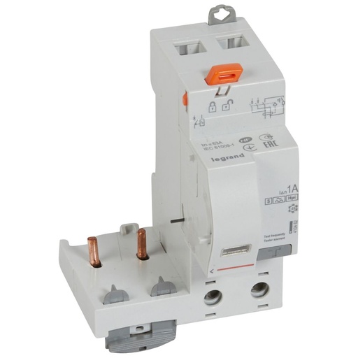 [PTG163.02143] LEGRAND 410462, Differential Block DX³, 2P, 230/400 V, 63 A, Type A Hpi, 300 mA Selective, 1 Module/Pole