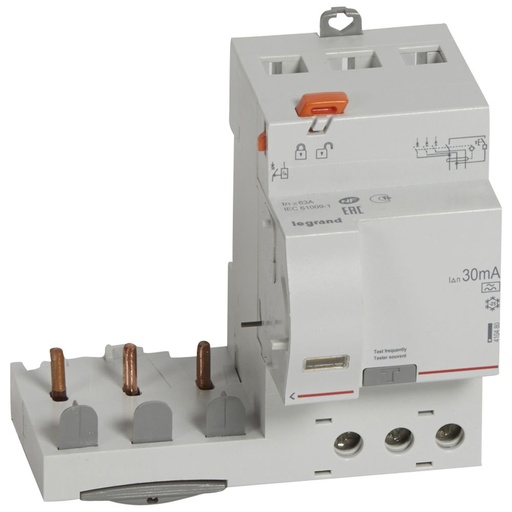 [PTG163.02149] LEGRAND 410480, Differential Block, 3P, 400 V, 63 A, 30 mA, Type A, 1 DX³ Module