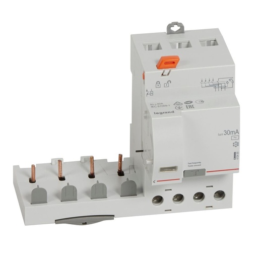 [PTG163.02154] LEGRAND 410499, Differential Block, 4P, 400 V, 40 A, 30 mA, Type AC, 1 DX³ Module