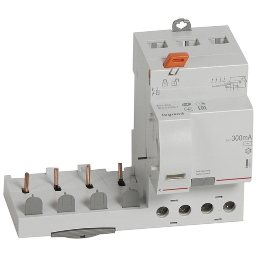 [PTG163.02158] LEGRAND 410511, Bloc diferential, 4P, 400 V, 40 A, 300 mA, Tip AC, pentru 1 modul DX³