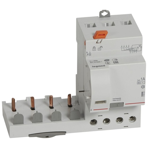 [PTG163.02162] LEGRAND 410523, Differential Block, 4P, 400 V, 63 A, 1000 mA Selective, Type AC, 1 DX³ Module