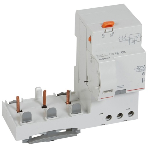[PTG163.02178] LEGRAND 410605, Bloc diferential, 3P, 400 V, 63 A, 30 mA, tip Hpi, pentru disjunctoare 1.5 modul/pol DX³