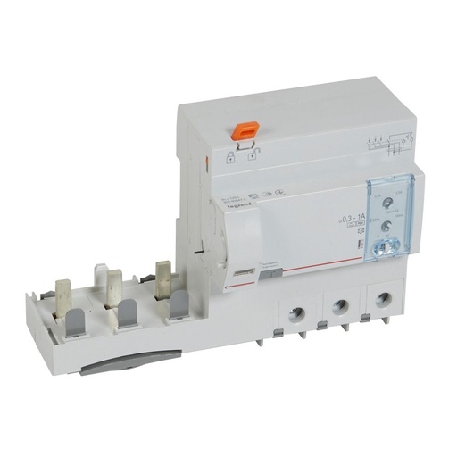 [PTG163.02182] LEGRAND 410612, Bloc diferential, 3P-400V -125A-300/1000 mA adjustable, tip Hpi, pentru disjunctoare 1.5 modul/pol DX³