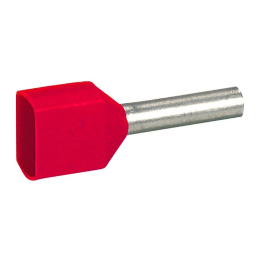 [PTG004.00026] LEGRAND 037688, Ferrules Starfix, Doubles Individuals, Cross Section 2 x 1 mm², Red