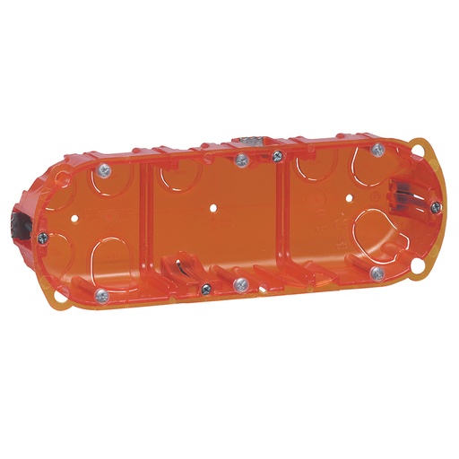 [PTG018.00410] BTICINO 080103, Batibox Multi‑Material Box, 3 Gangs, 6/8 Modules, Green, Horizontal, 40 mm Depth