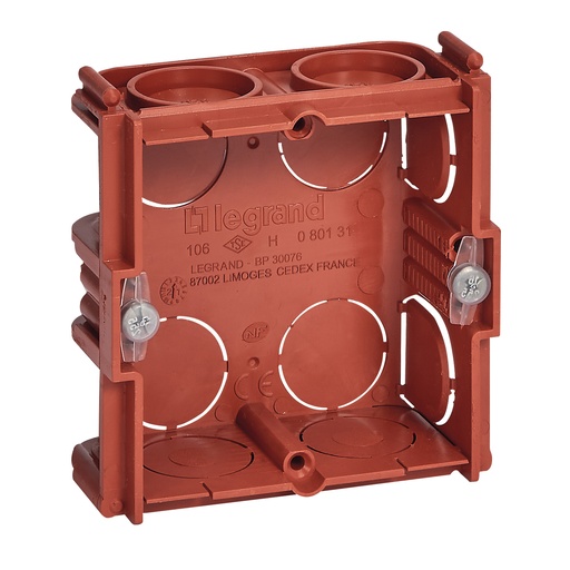 [PTG018.00436] BTICINO 080131, Batibox Single‑Gang Masonry Box, Square, Associable, 30 mm Depth