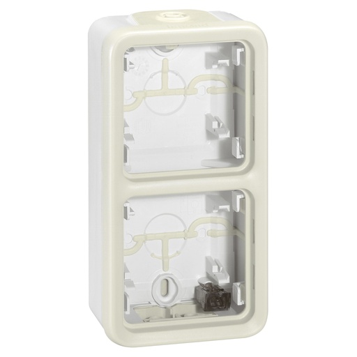 [PTG018.00538] LEGRAND 069691, Plexo IP55 Surface Box, 2 Entries, Elastic Gaskets, White, Vertical Mounting