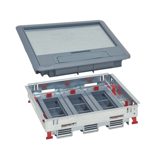 [PTG011.00096] Legrand 3414972258388, Kit capac + ramă + cadru orizontal din plastic, Tip standard, Pentru doză de pardoseală, 18 module