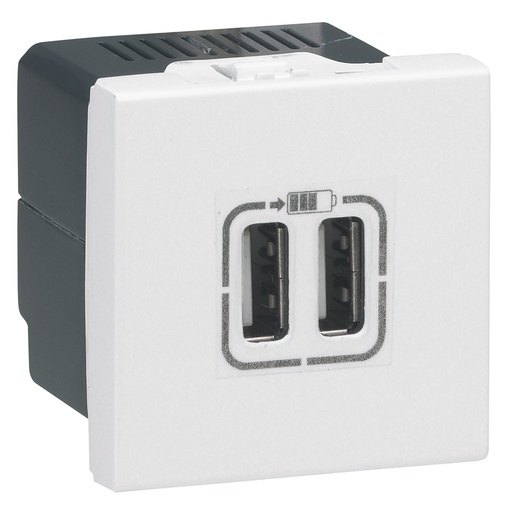 [PTG031.00173] LEGRAND 572078, Încărcător USB dublu Arteor, 2 module, 3A, 15W, Alb