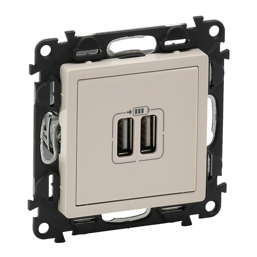 [PTG031.00176] LEGRAND 753212, Încărcător USB dublu Tip A+A Valena Life, 3A, 15W, Ivoar